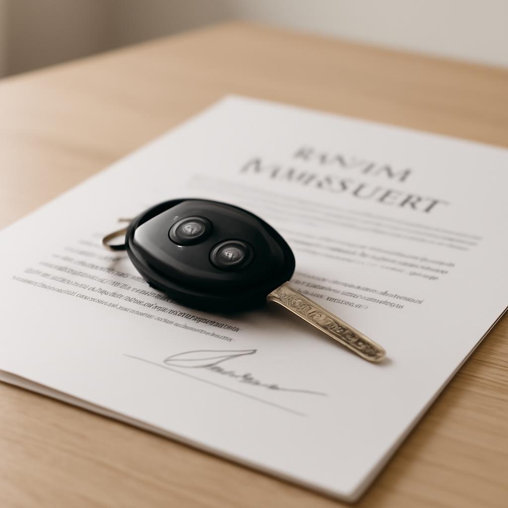 Аренда автомобиля с правом выкупа: полное руководство по механике сделки Ключи от автомобиля лежат на подписанном договоре аренды, символизируя успешное завершение сделки