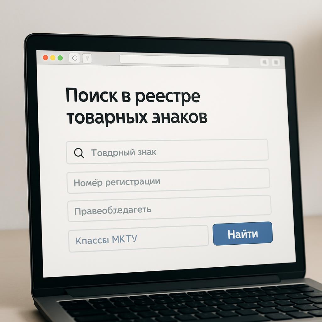 Интерфейс поиска в реестре товарных знаков