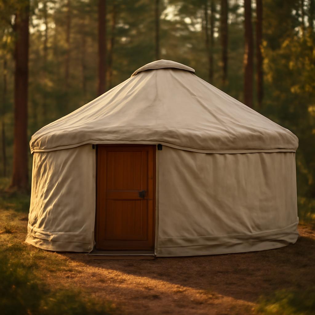 Юрта в глэмпинге среди леса