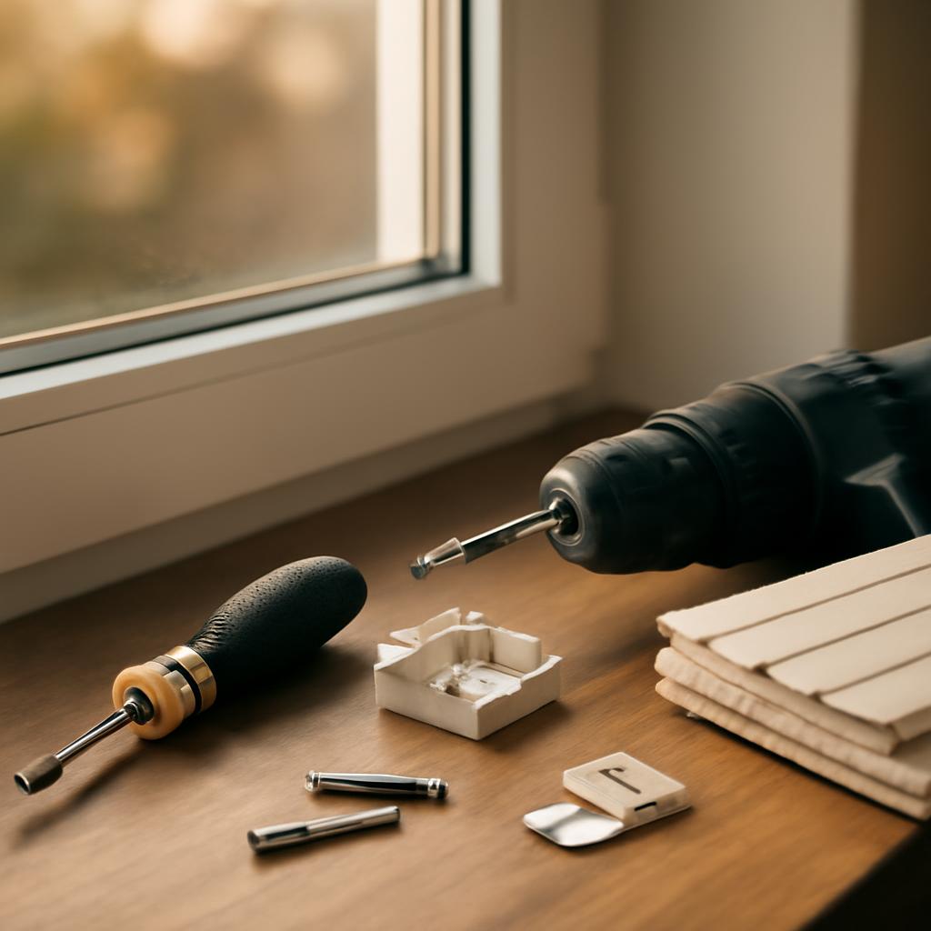 Инструменты для подготовки к установке жалюзи на пластиковое окно