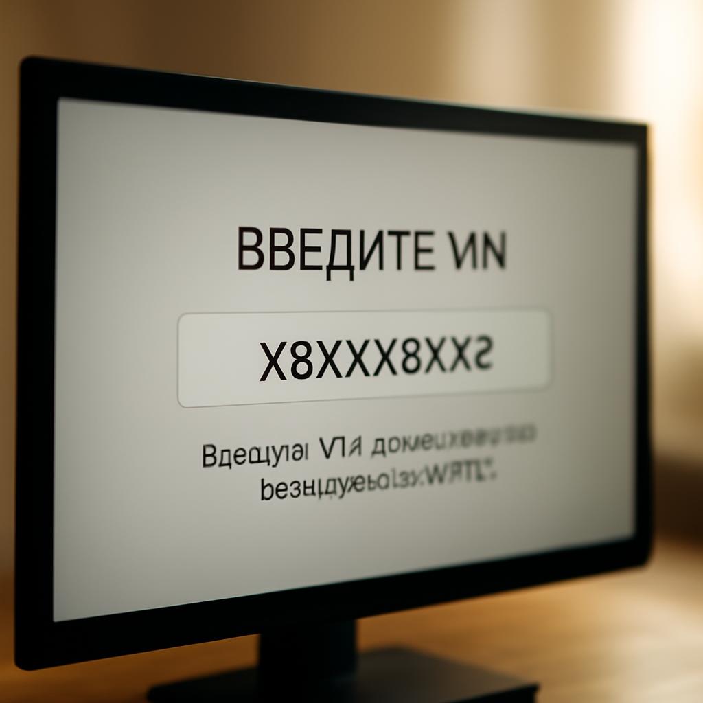 Экран ввода VIN для проверки электронного ПТС