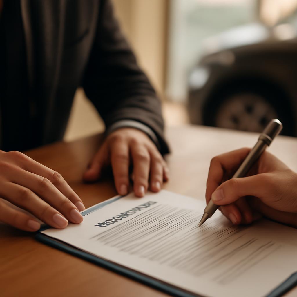 Процесс подписания договора на аренду автомобиля с выкупом