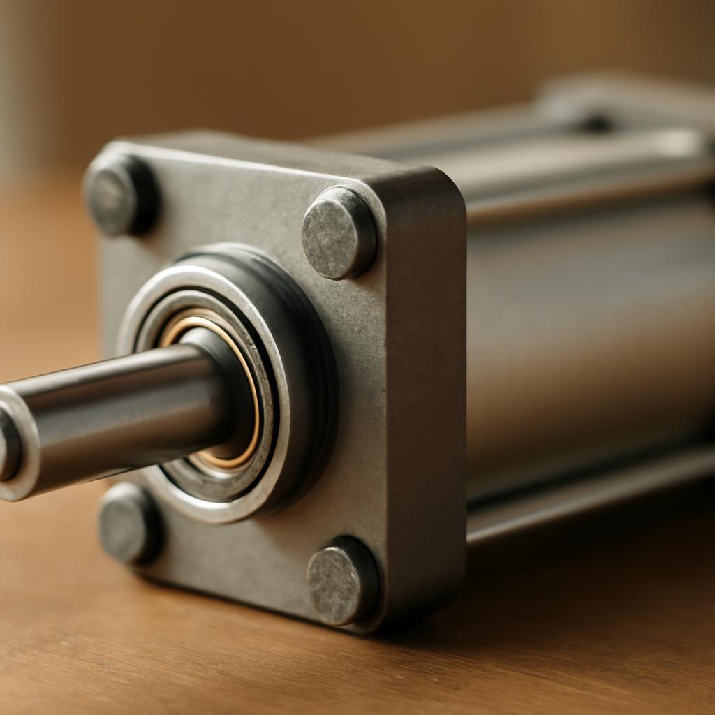 Схематическое изображение устройства штокового пневматического цилиндра