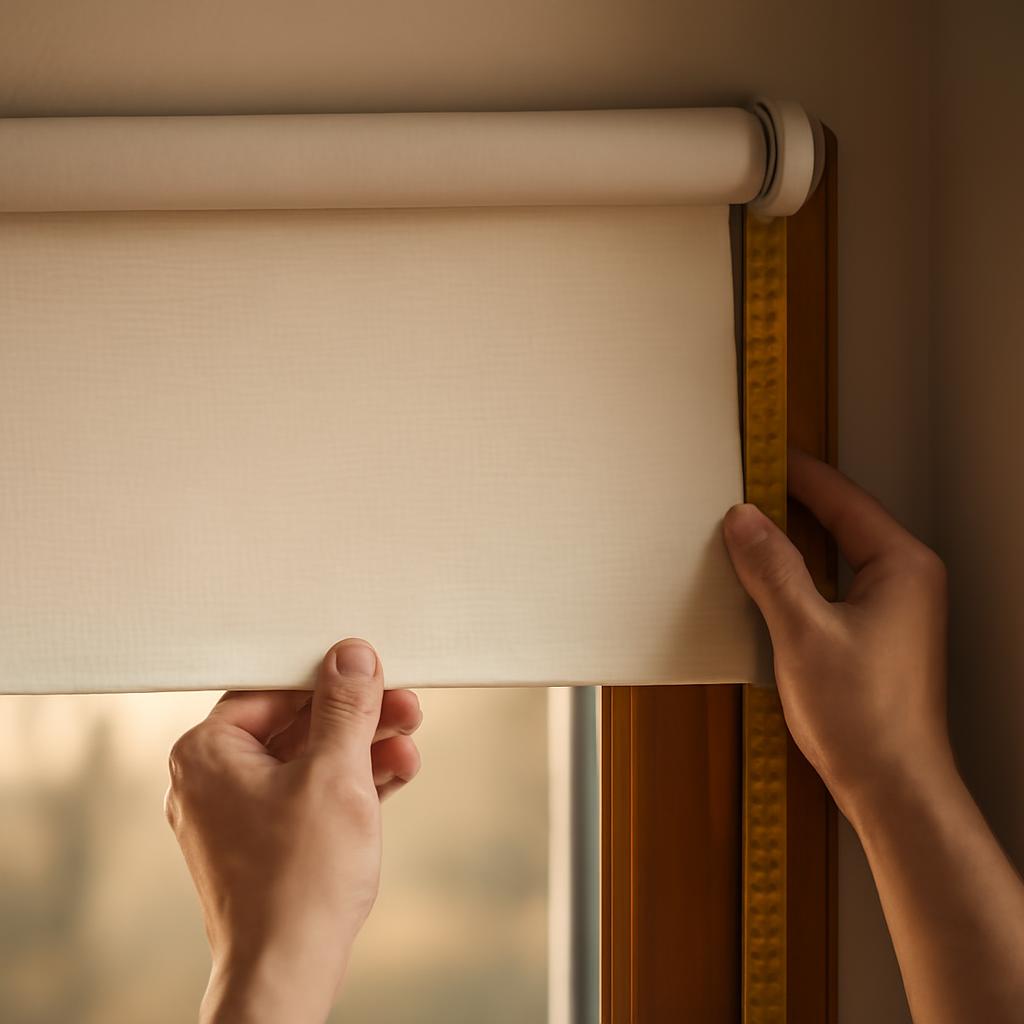 Установка рулонных штор по рассчитанным размерам