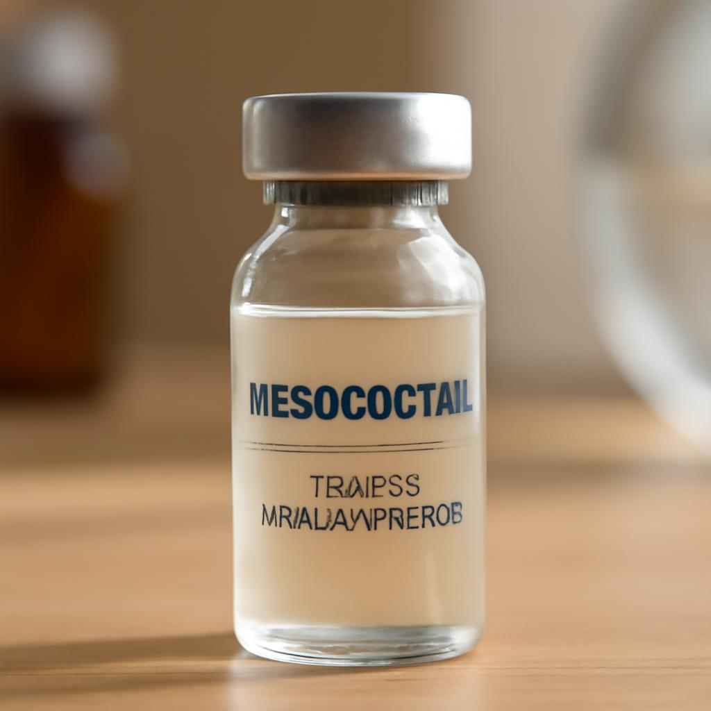 Иллюстрация состава мезококтейля с витаминами и гиалуроновой кислотой