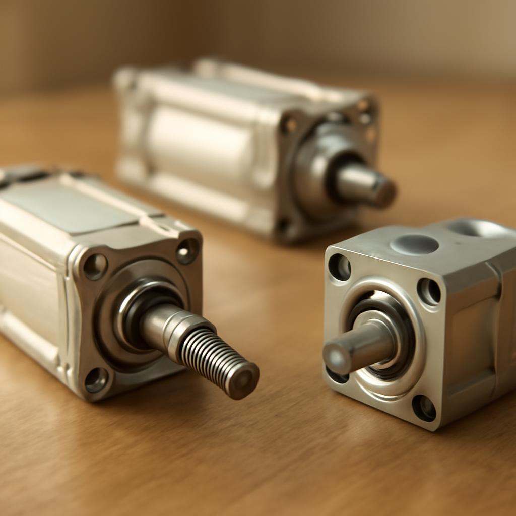 Различные типы пневмоцилиндров: линейные и поворотные модели