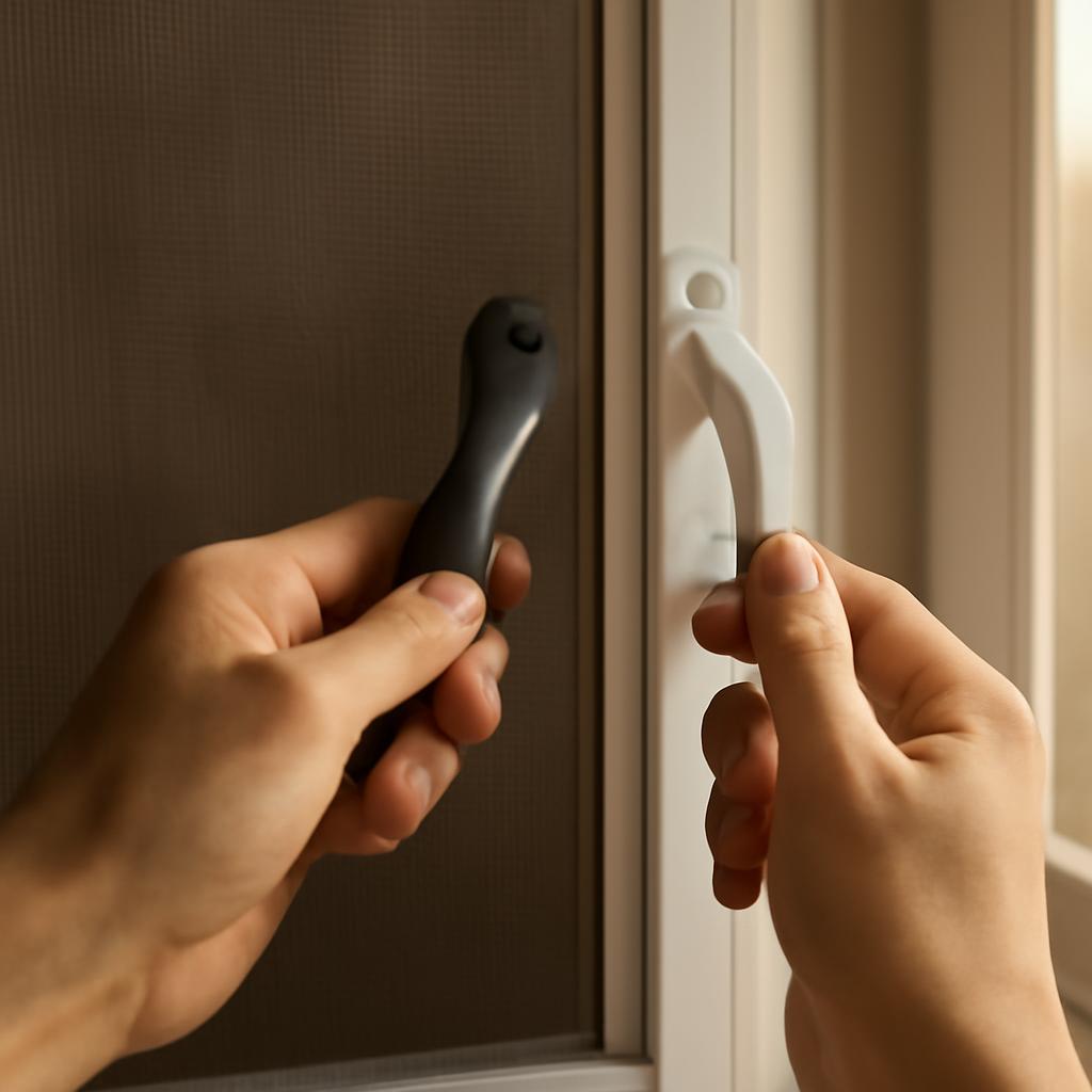 Пошаговая замена ручек на москитной сетке