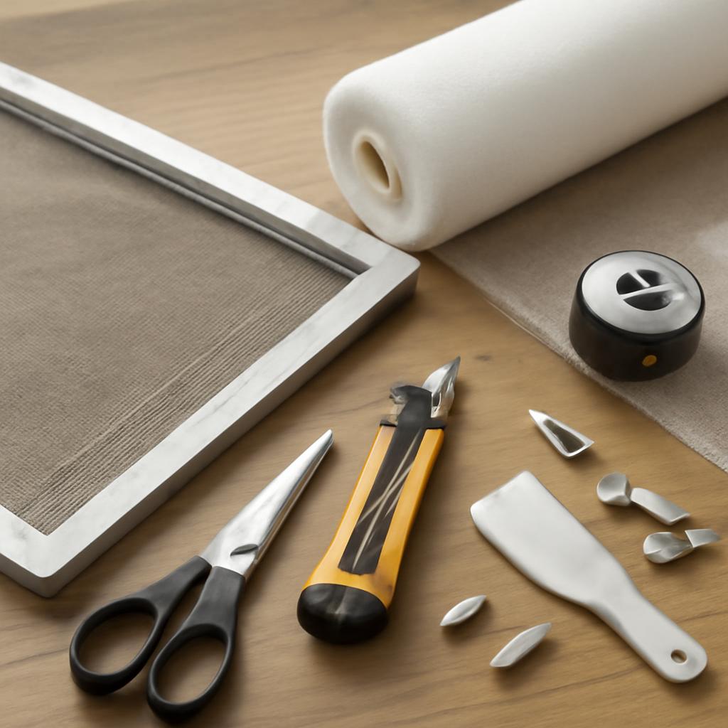 Инструменты для замены сетки в москитной сетке