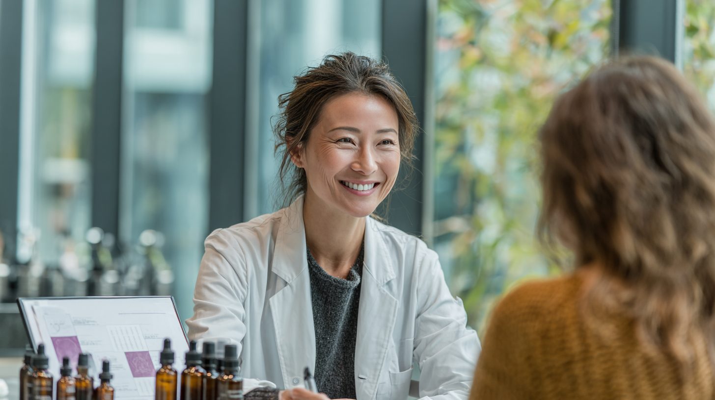 Косметолог дает совет по процедуре Genosys