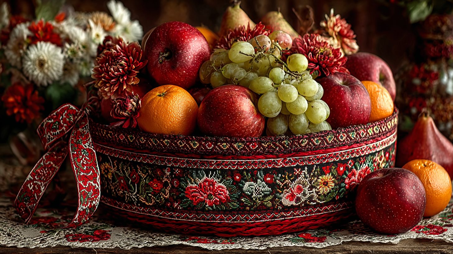 Фруктовая корзина как полезный подарок в российском стиле