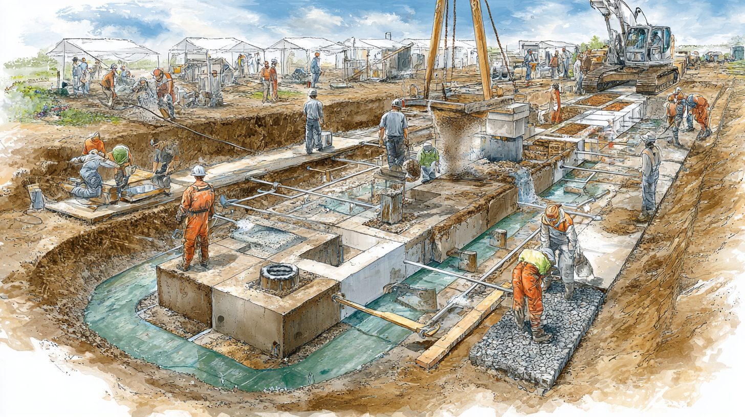 Шаги монтажа ленточного фундамента с использованием фундаментных блоков