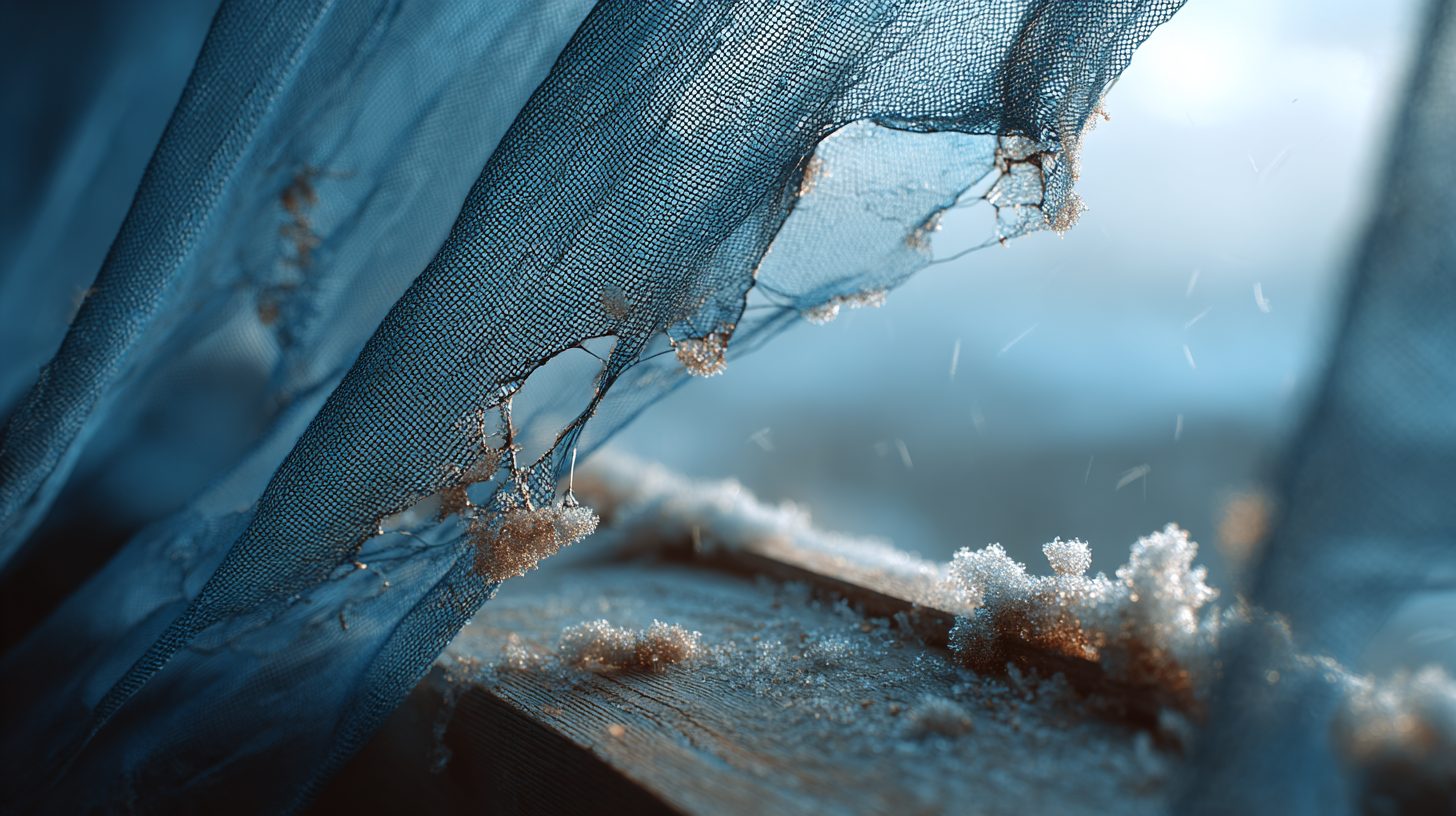 Влияние климата на москитную сетку с трещинами от мороза
