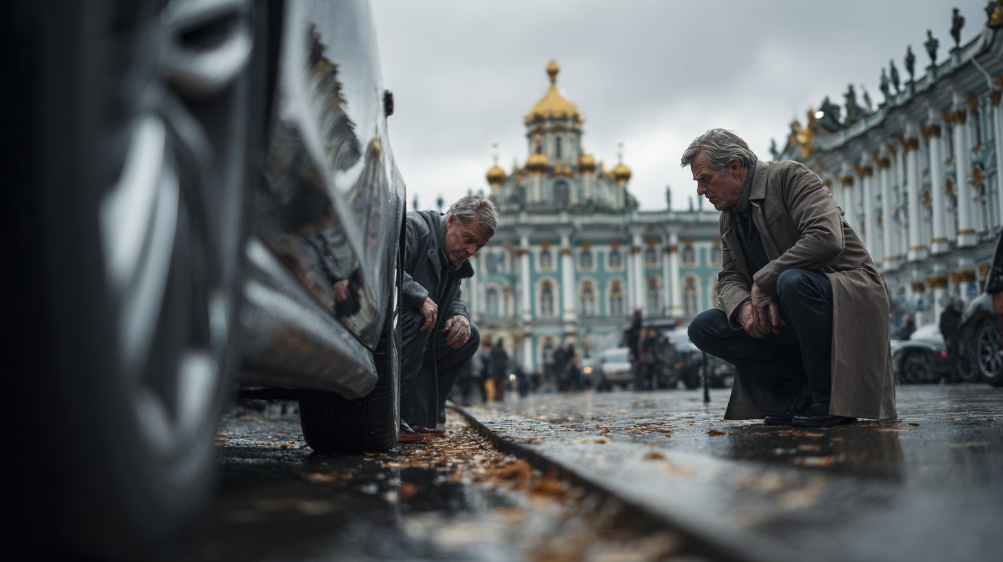 Осмотр автомобиля покупателем в Санкт-Петербурге во время переговоров