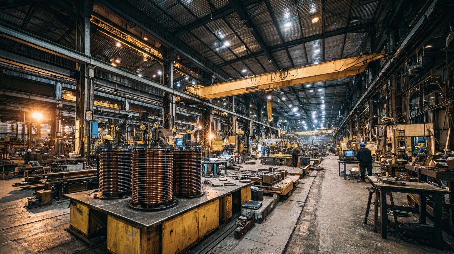 Этап сборки трансформатора на производстве