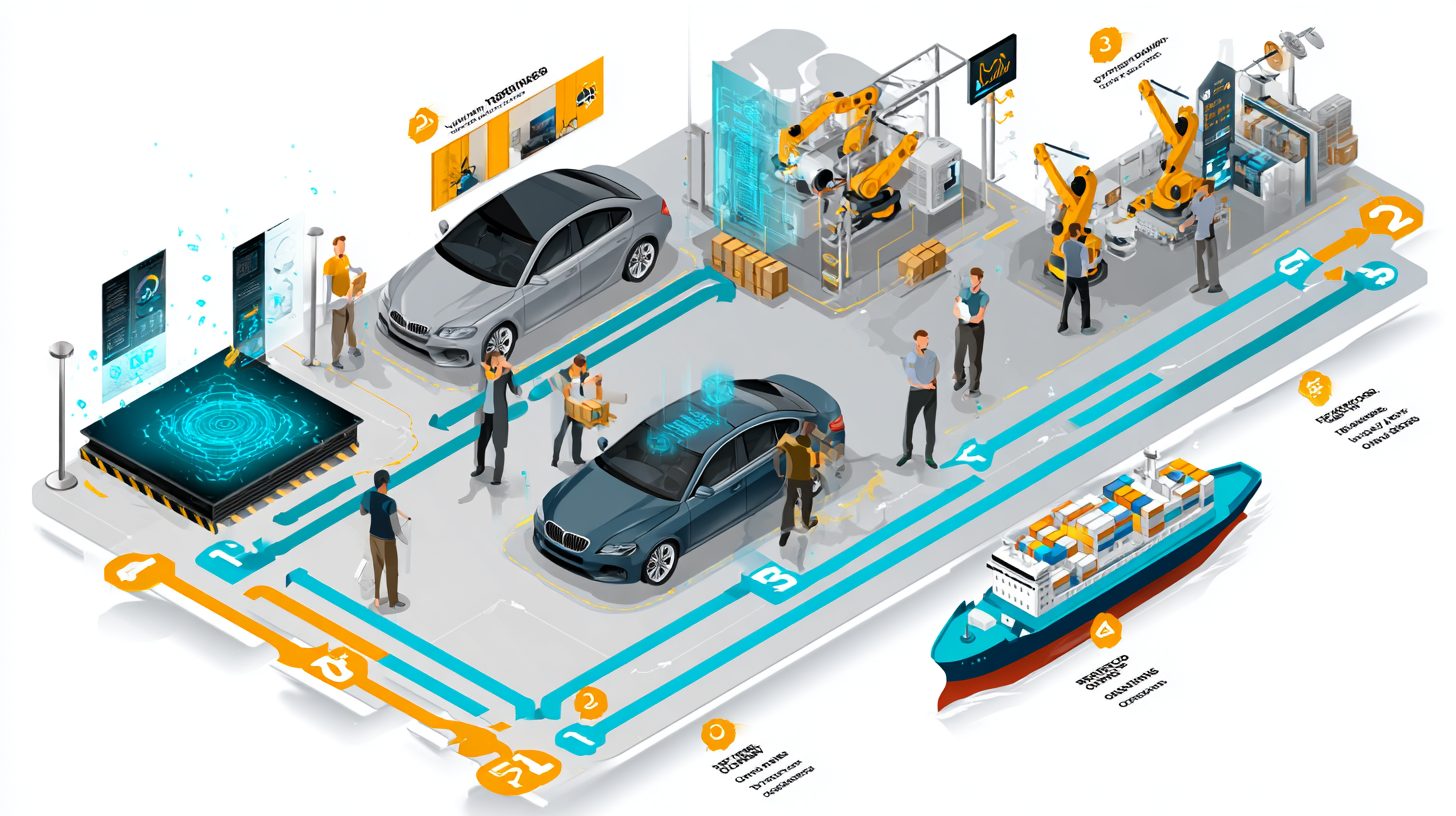 Инфографика этапов доставки автомобиля под заказ