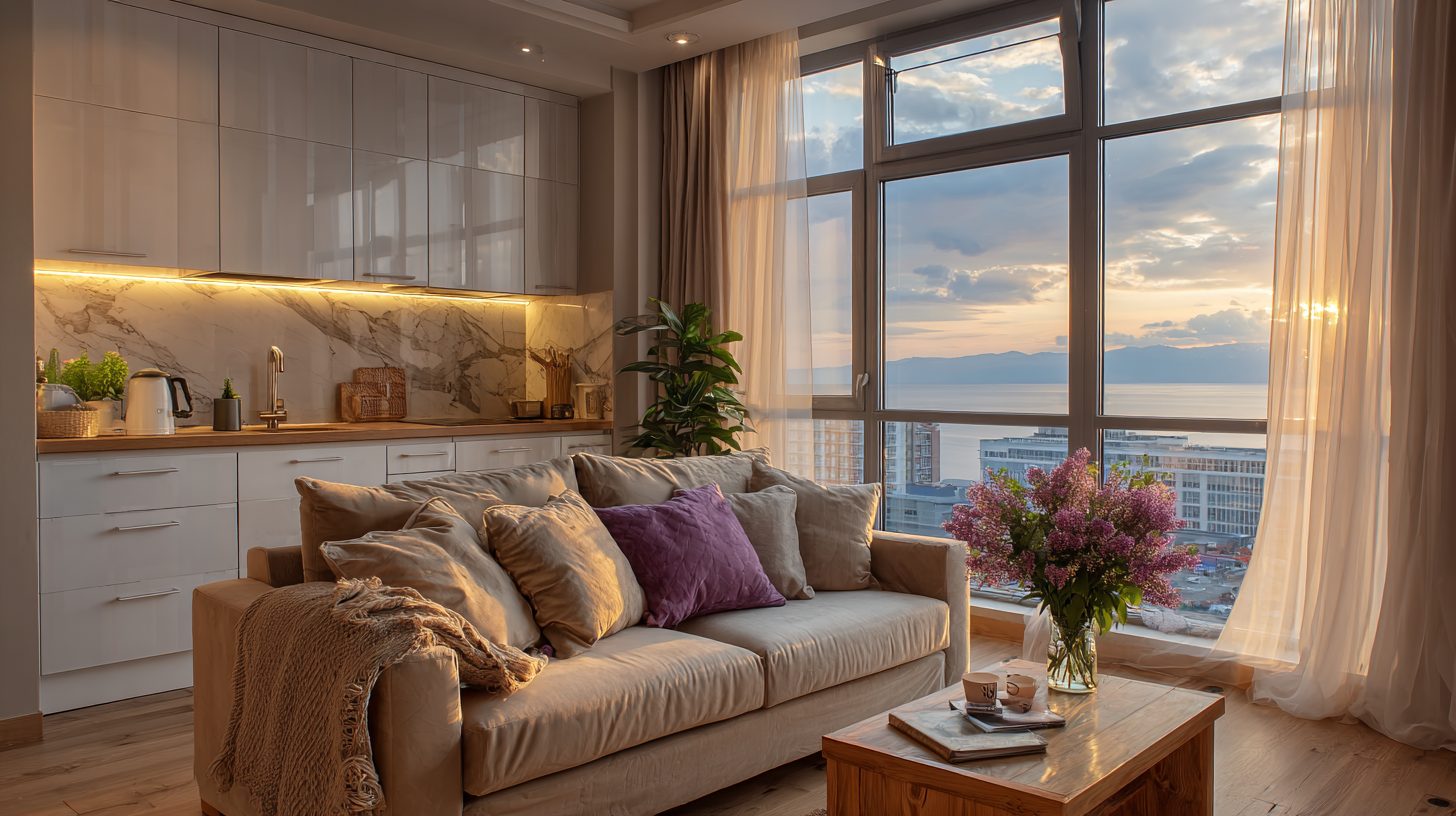 Уютная однокомнатная квартира в Сочи с видом на море