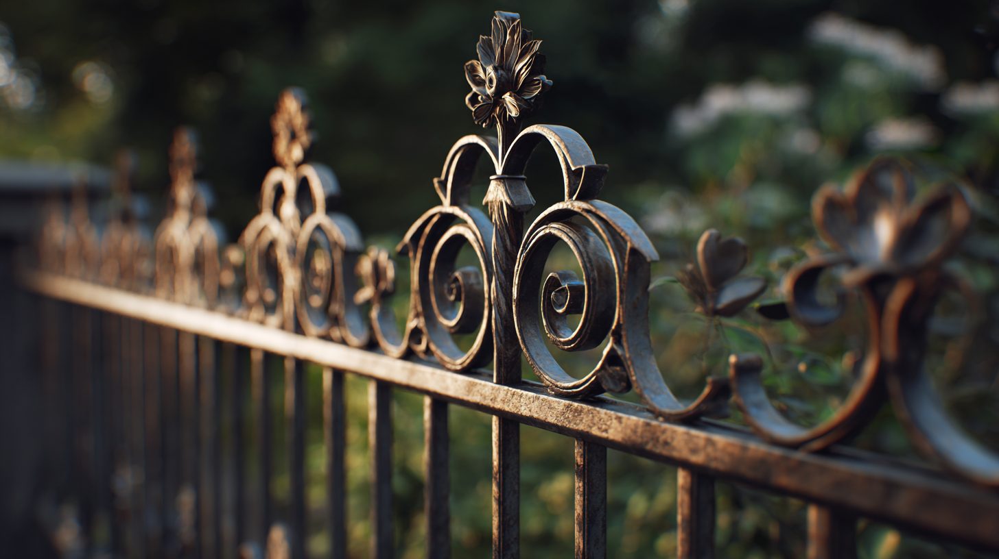 Эстетичный забор из металлического штакетника с декоративными элементами