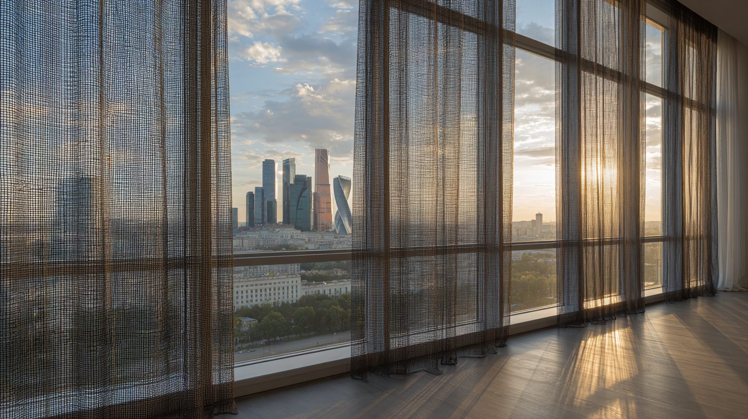 Индивидуальная москитная сетка на окне в московской высотке