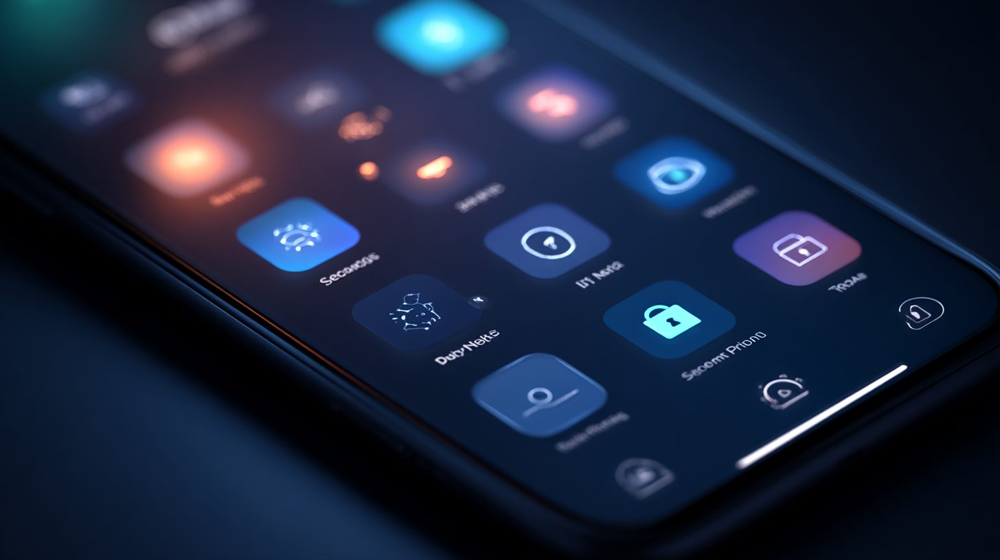 Иконки защиты данных в приложении для подработки