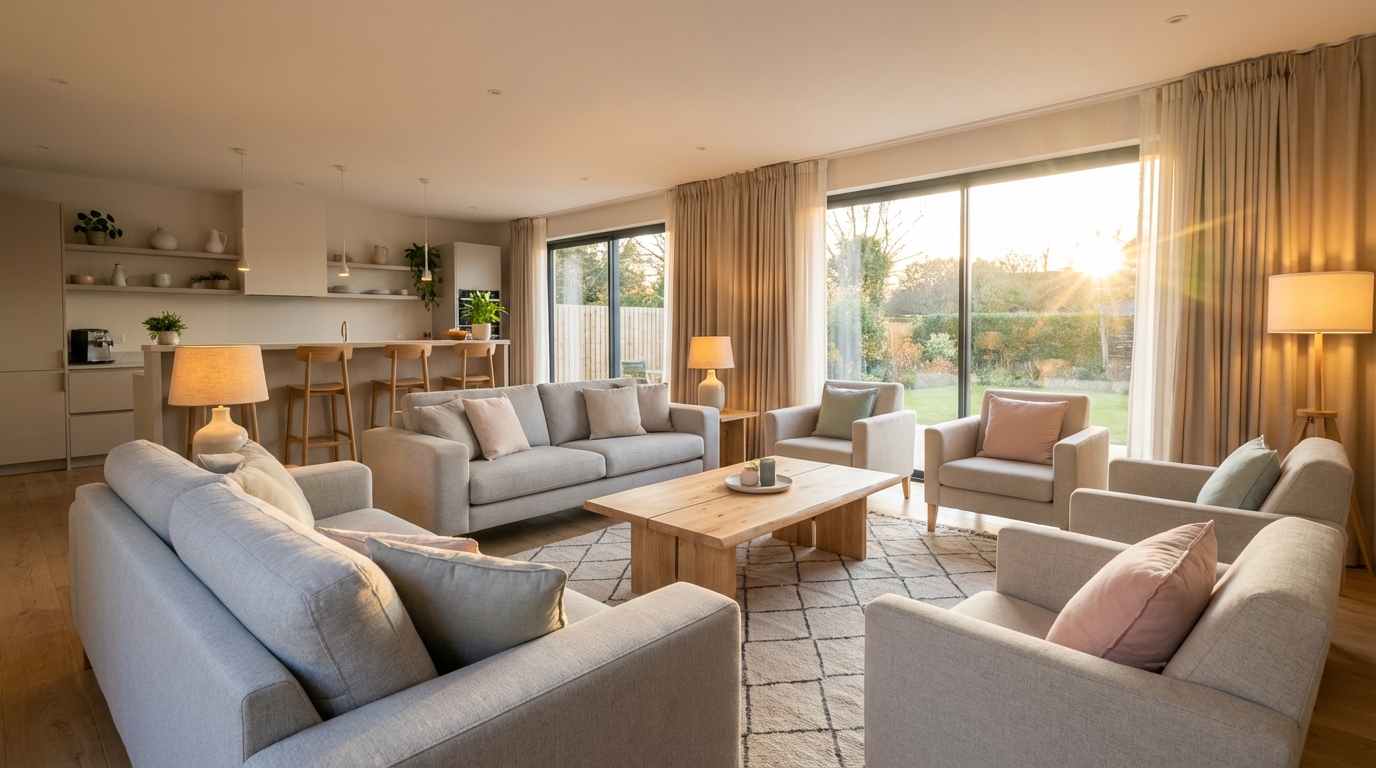 Планировка гостиной для организации домашних приемов