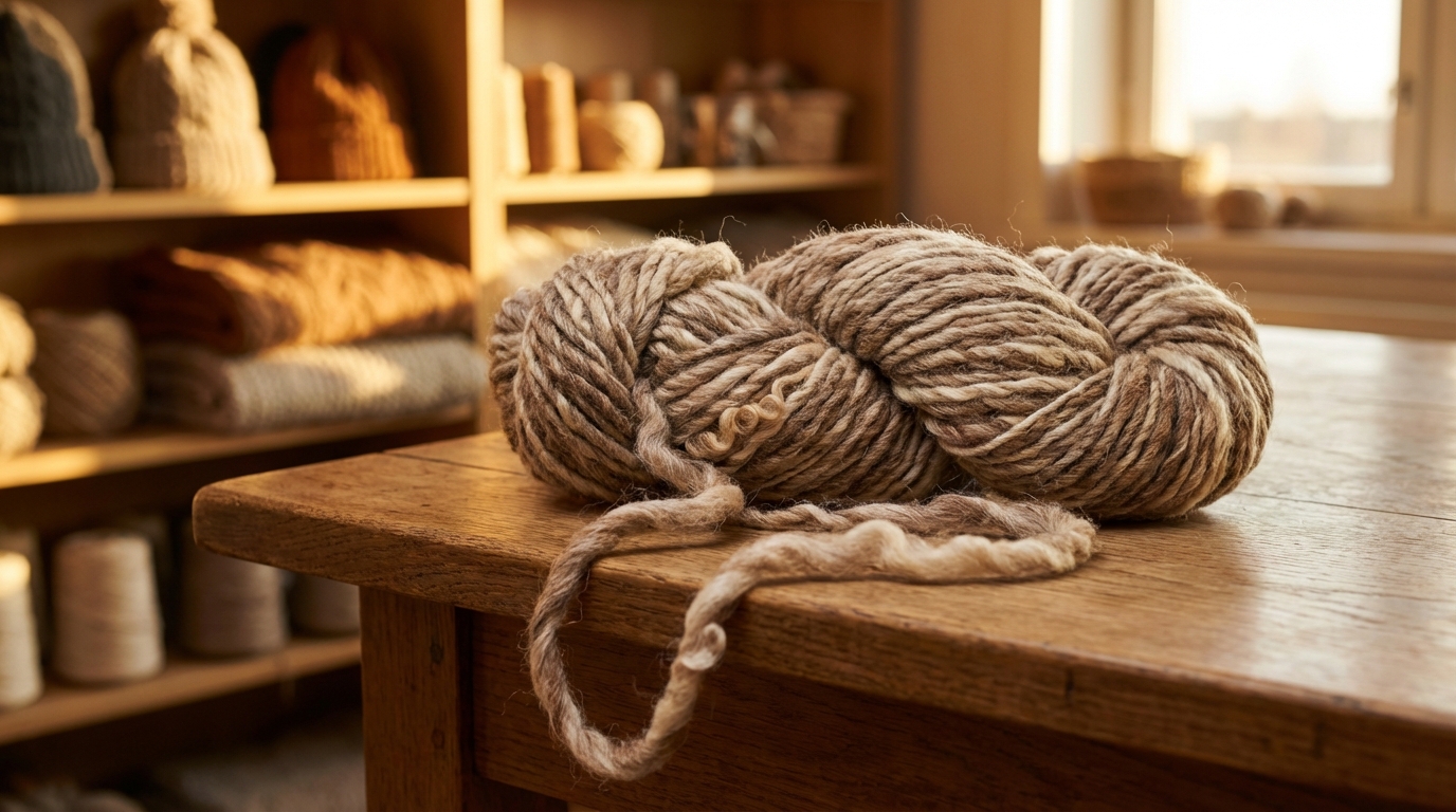 Рулон качественной шерстяной пряжи для вязания головных уборов