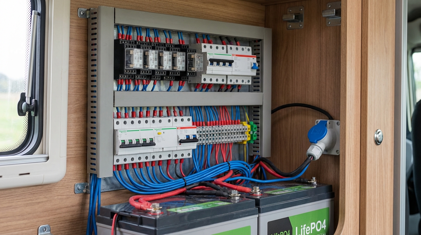 Схема автоматического ввода резерва для сети 230В в автодоме