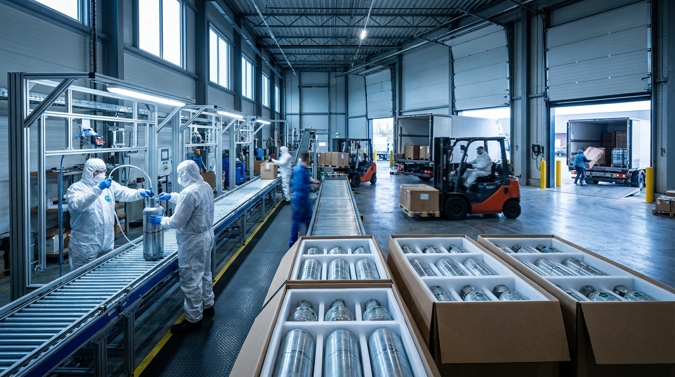 Этапы логистической цепочки поставок хладагентов