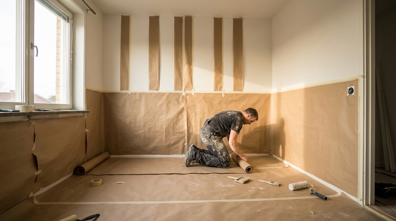 Применение крафт-бумаги для защиты стен и полов в ремонте