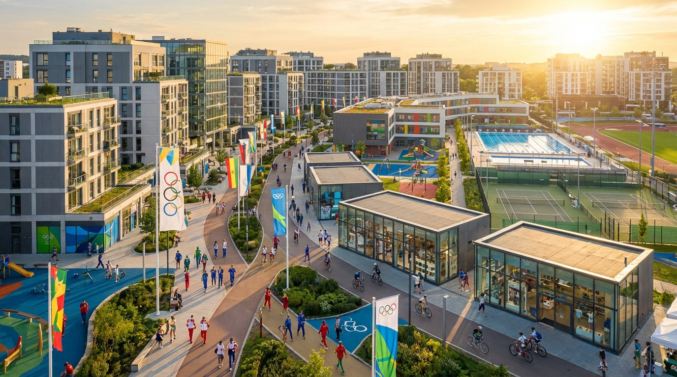 Инфраструктура Олимпийской деревни: магазины, школы и спортивные объекты