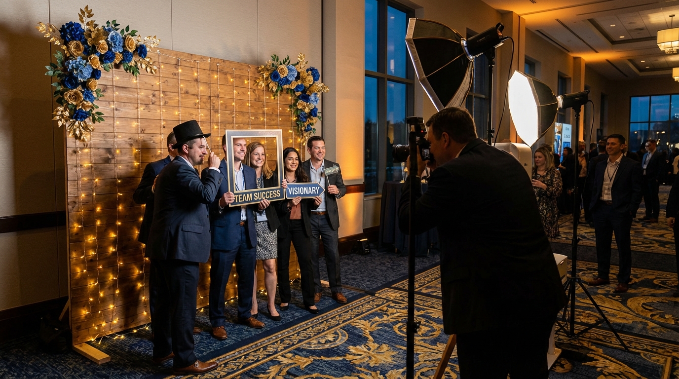 Арендованная фотозона на корпоративном мероприятии