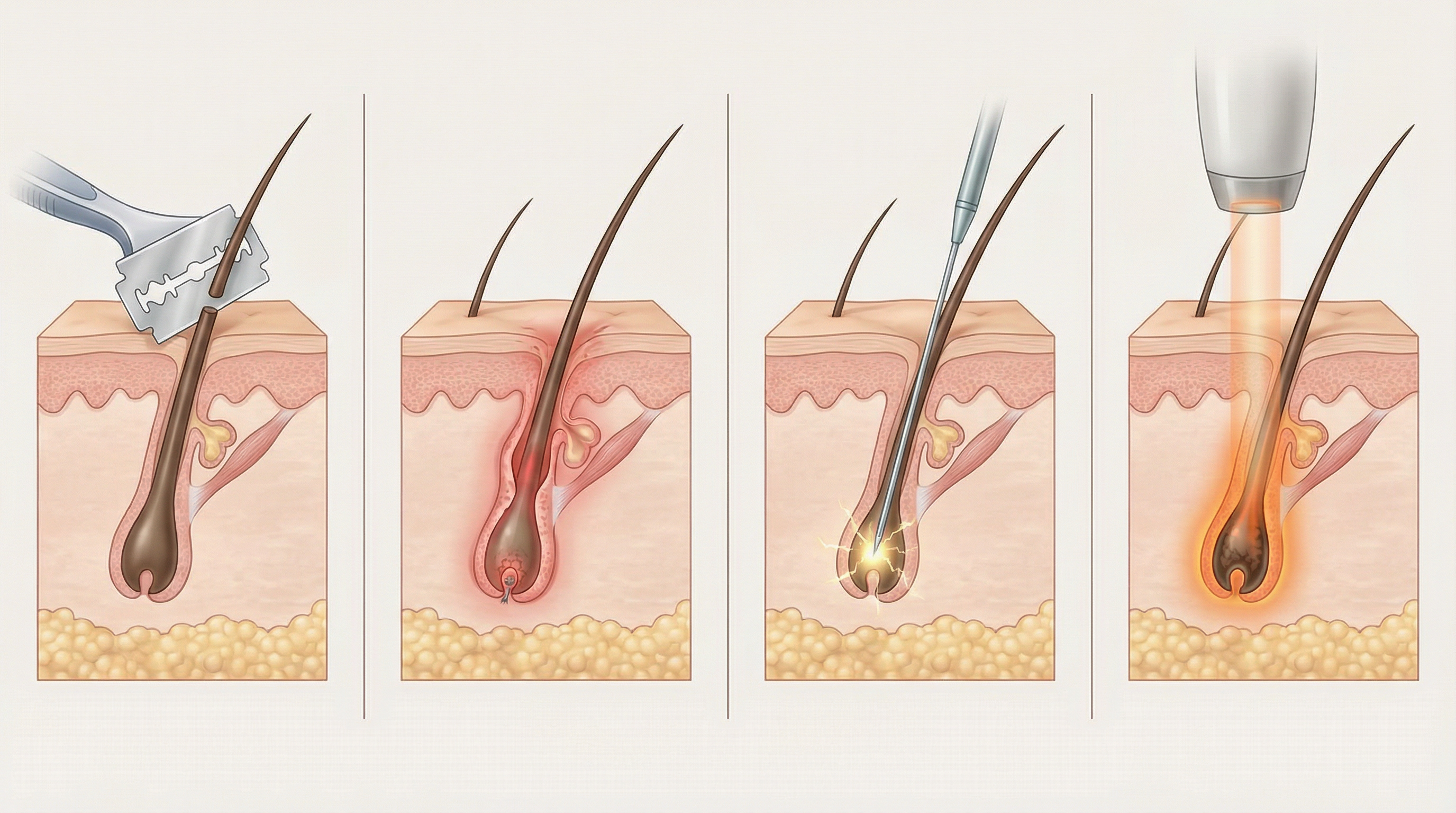 сравнение методов удаления волос в зоне ягодиц у мужчин
