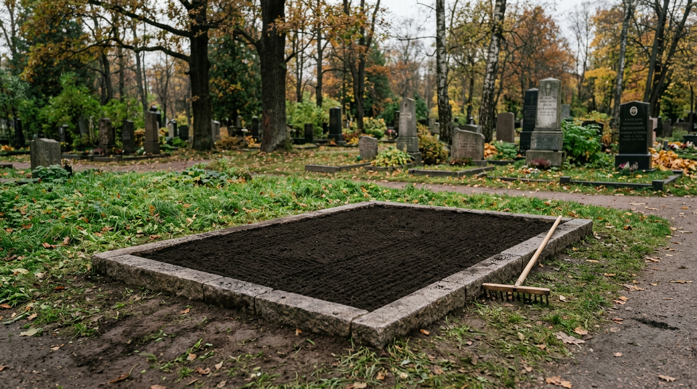 Подготовка могильного участка перед установкой памятника