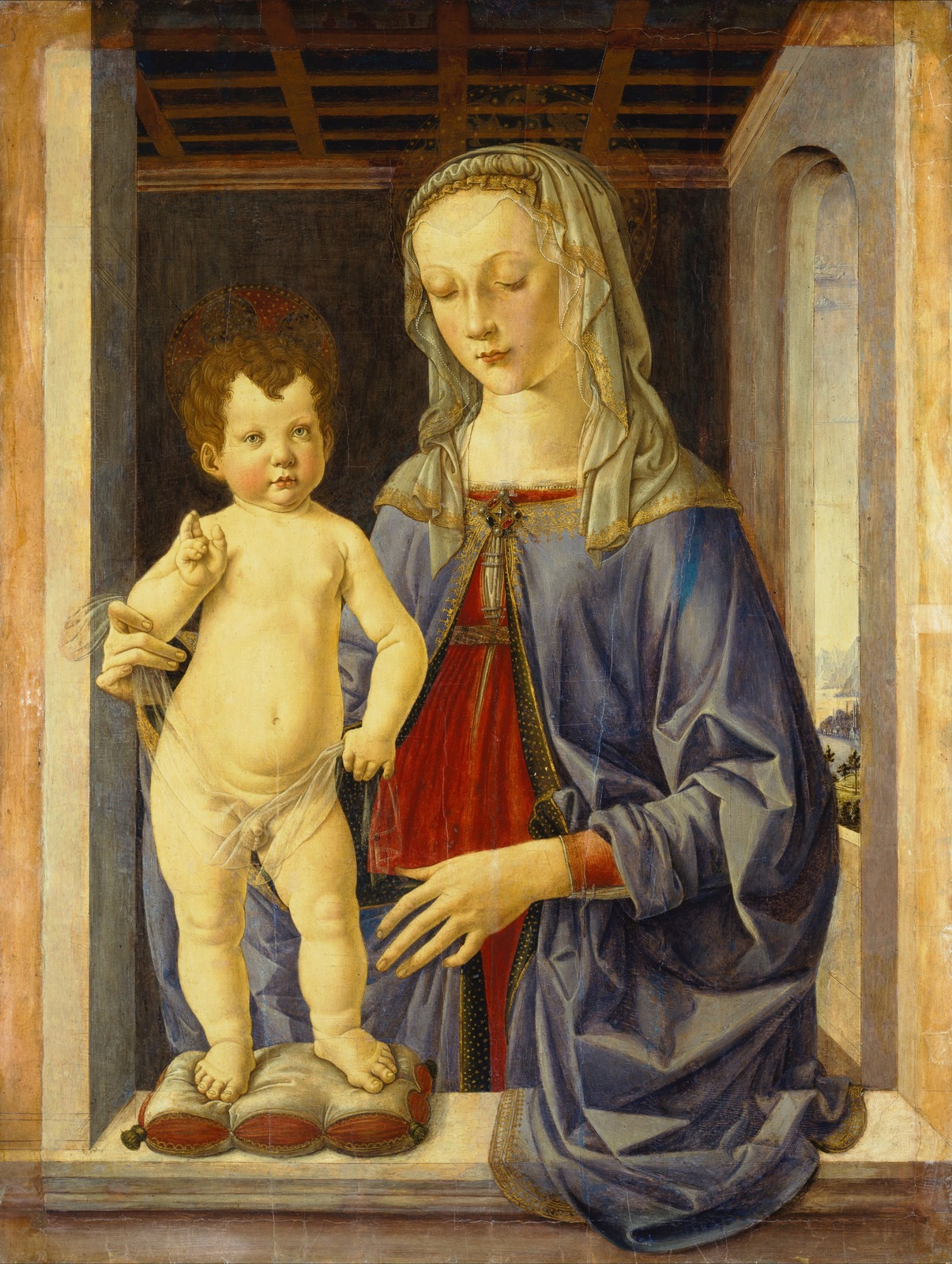 34Мадонна с Младенцем (Madonna and Child) (совм с мастерской)_ок.1475_84.7 х 64.6_д., т. и м._Франкфурт, Штеделевский художественный институт.jpg