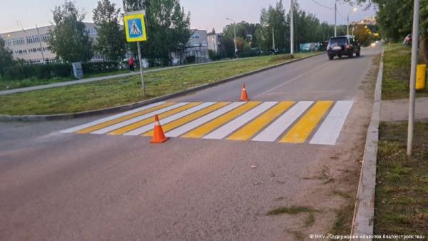 В Перми обновлено более 23 тысяч квадратных метров дорожной разметки