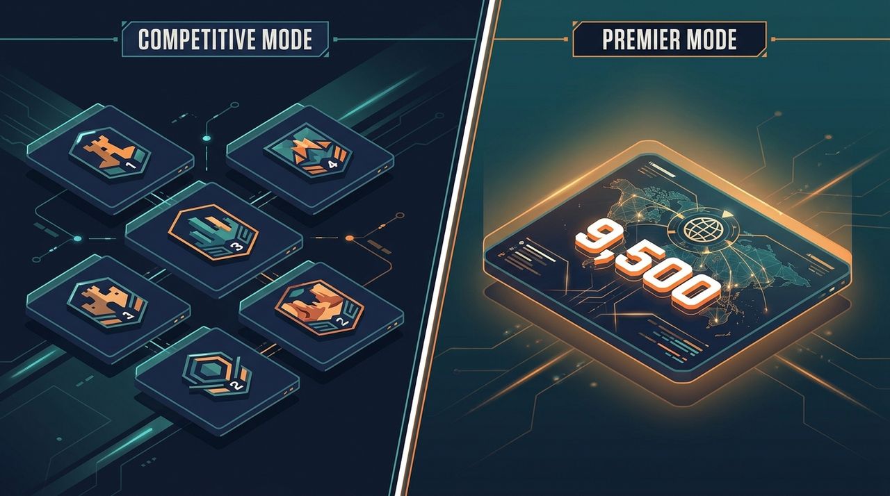 Сравнение режимов Competitive и Premier с рейтинговыми системами