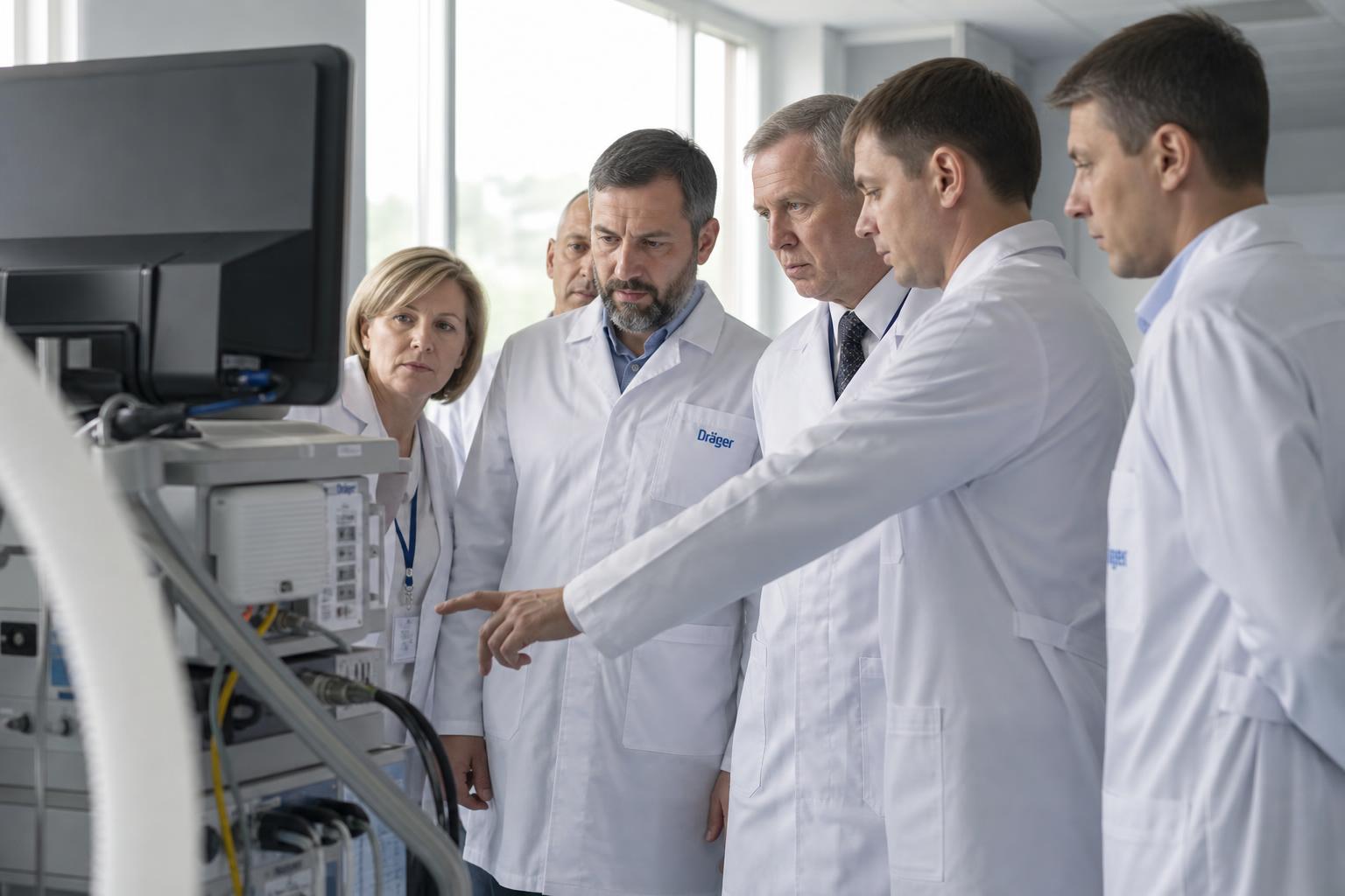 Специалисты российской клиники оценивают немецкое медицинское оборудование перед закупкой