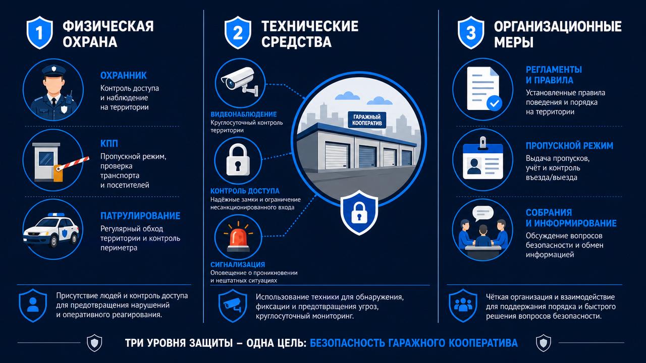 Охрана гаражного кооператива: как защитить территорию и имущество автовладельцев